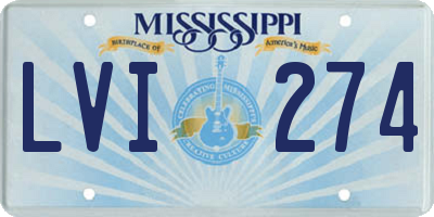 MS license plate LVI274