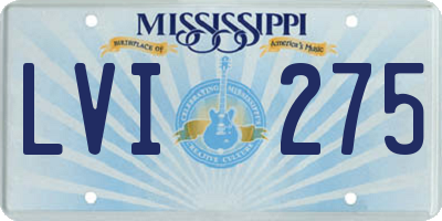 MS license plate LVI275
