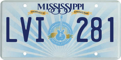 MS license plate LVI281