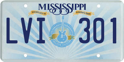 MS license plate LVI301