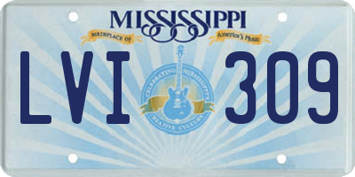 MS license plate LVI309