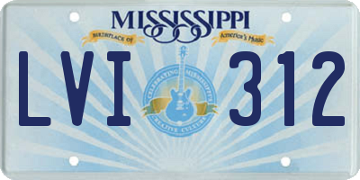 MS license plate LVI312