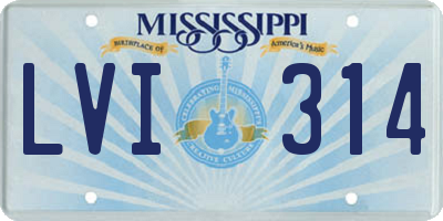 MS license plate LVI314