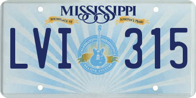 MS license plate LVI315