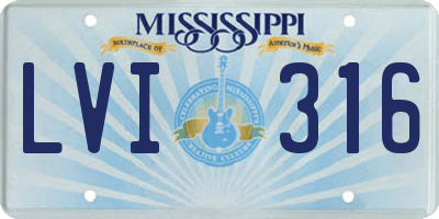 MS license plate LVI316