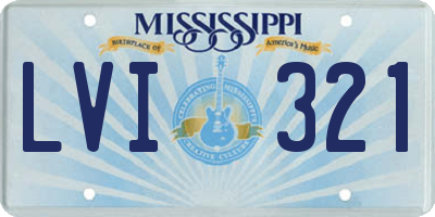 MS license plate LVI321