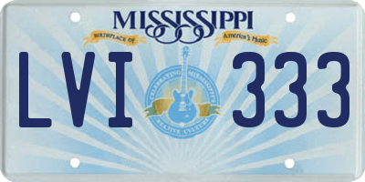 MS license plate LVI333