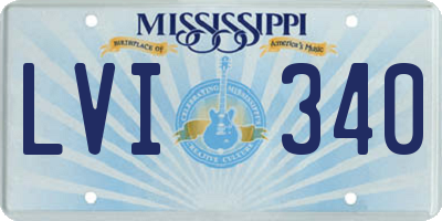 MS license plate LVI340