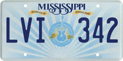 MS license plate LVI342