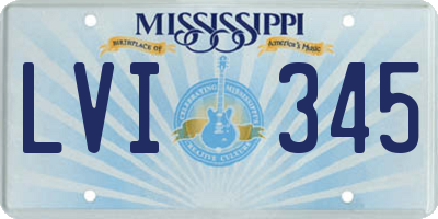 MS license plate LVI345