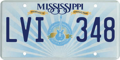MS license plate LVI348