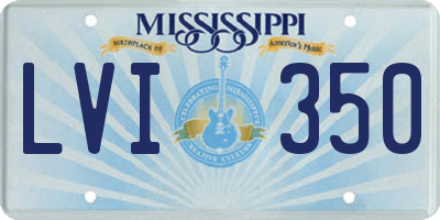 MS license plate LVI350