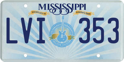 MS license plate LVI353