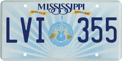 MS license plate LVI355