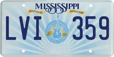 MS license plate LVI359