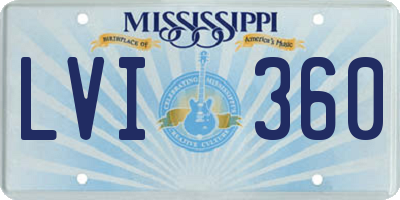 MS license plate LVI360
