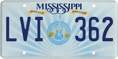 MS license plate LVI362