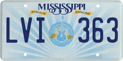 MS license plate LVI363