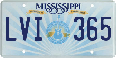 MS license plate LVI365