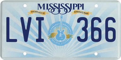 MS license plate LVI366
