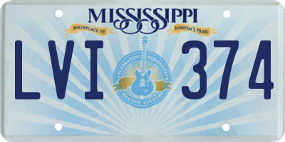 MS license plate LVI374