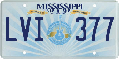 MS license plate LVI377