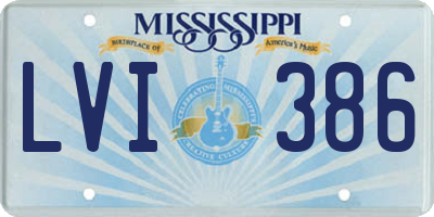 MS license plate LVI386