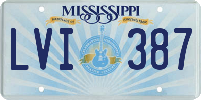 MS license plate LVI387