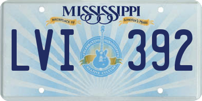 MS license plate LVI392