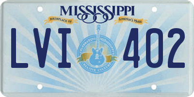 MS license plate LVI402