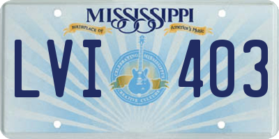 MS license plate LVI403