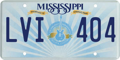 MS license plate LVI404