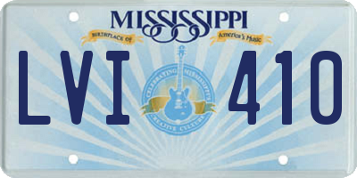 MS license plate LVI410