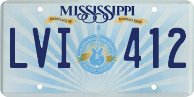 MS license plate LVI412