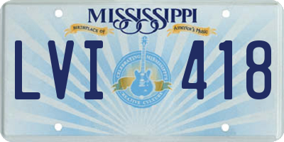 MS license plate LVI418