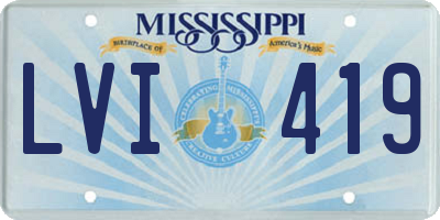 MS license plate LVI419