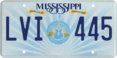 MS license plate LVI445