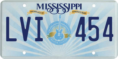 MS license plate LVI454