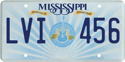 MS license plate LVI456
