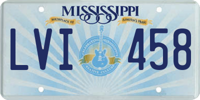 MS license plate LVI458