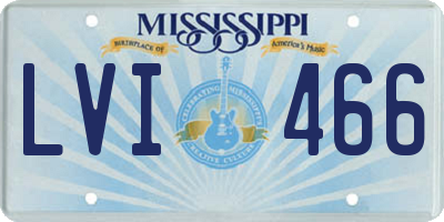 MS license plate LVI466