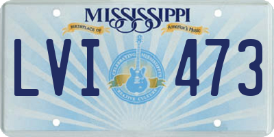 MS license plate LVI473