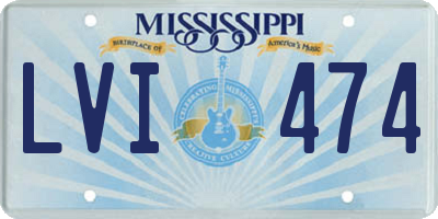 MS license plate LVI474