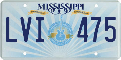 MS license plate LVI475