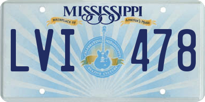 MS license plate LVI478