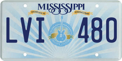 MS license plate LVI480