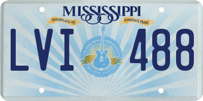 MS license plate LVI488