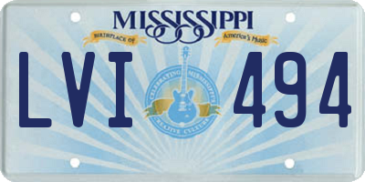 MS license plate LVI494