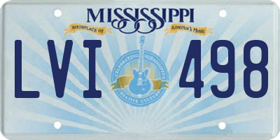 MS license plate LVI498
