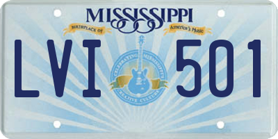 MS license plate LVI501